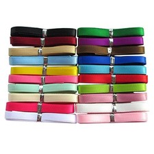 20 PCS Assorted Colors 1/4 Inch 6mm 20 Yards Single Face Solid Satin Ribbon
