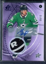 2025-26 SP Game Used Jersey Auto Premium Patch Purple #39 Mavrik Bourque 09/15