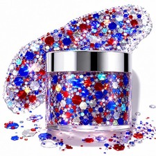 4th of July Red White and Blue Body Glitter Face Glitter Gel 50g e