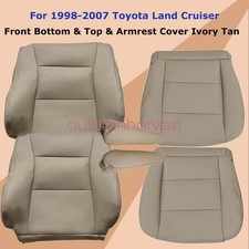 Font Side Leather Seat Front Armrest Cover Tan For 1998-07 Toyota Land Cruiser