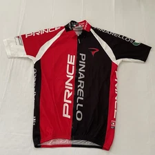 Pinarello Prince Cycling Jersey Men LARGE Red Black Toray 50HM Cycling Italian