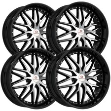 Set Of 4 Cavallo Clv-46 18x8 5x1125x4.5 35mm Blackmachined Wheels Rims