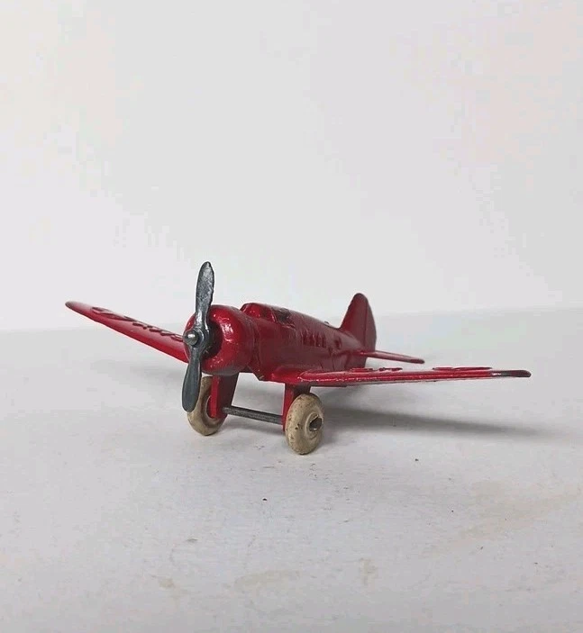 1930's VINTAGE BARCLAY MONOPLANE - SLUSH-MOLD US ARMY - VG OLD TOY AIRPLANE - Image 2 of 4