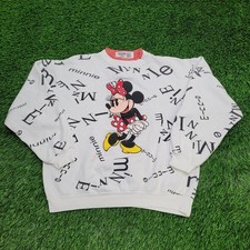 Vintage Disney Minnie-Mouse Sweatshirt Women S/M 22x22 AOP USA
