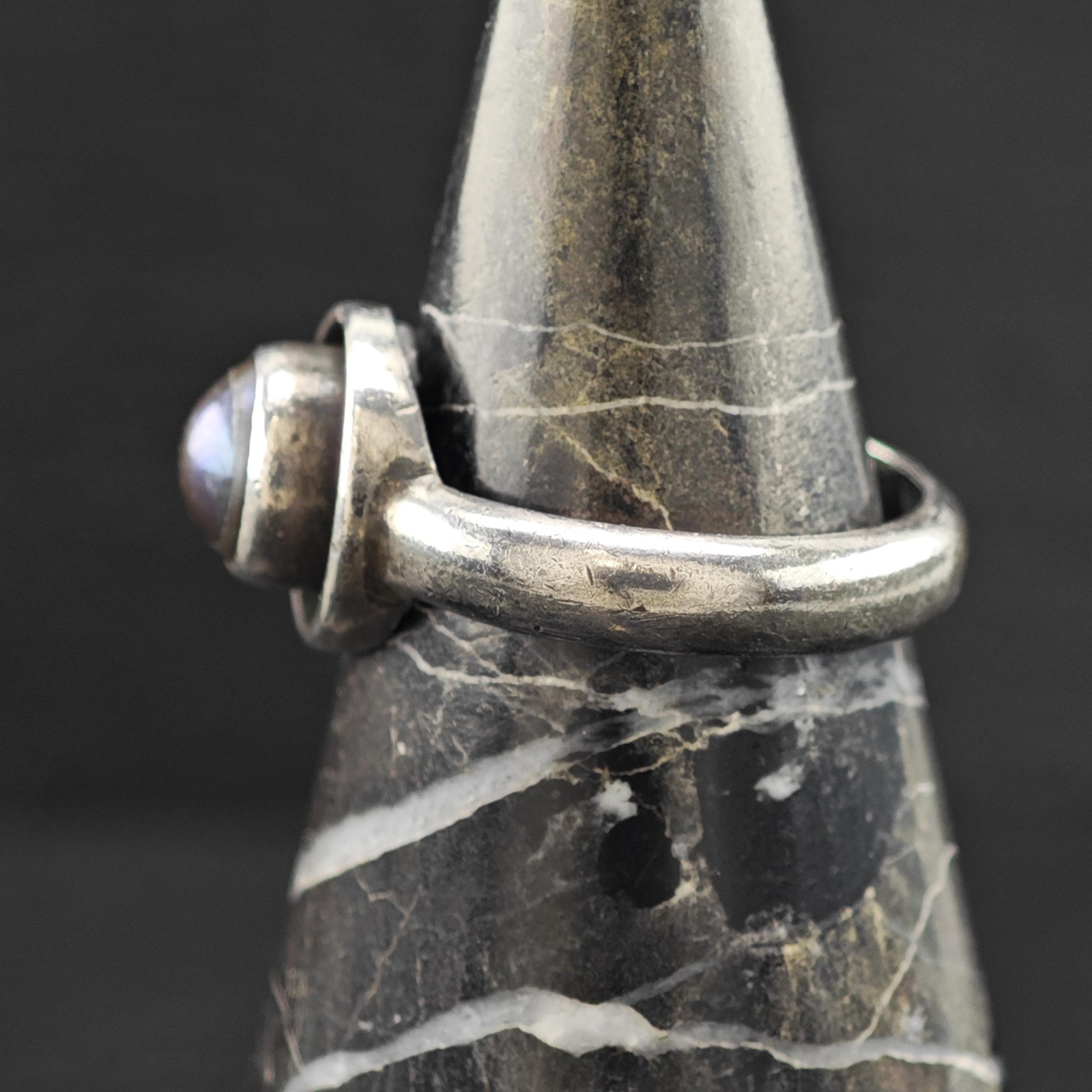 Shadow Box Dark Pearl Solitaire Ring Sterling Sil… - image 10