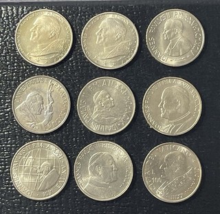 Monete minori Vaticano anni misti e denominazioni: lotto di 9