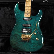 SCHECTER ST Type Solid Quilt Maple Body See Through Blue 1980s Electric Guitar