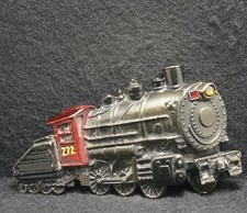 WJ01171 NOS VINTAGE 1980  TRAIN ENGINE  RAILROAD ARTWORK MENS BELT BUCKLE