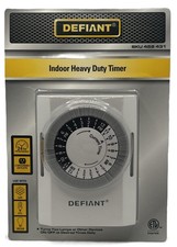Defiant Indoor Heavy Duty 24Hr Programmable Timer Grounded Outlet Plug-In