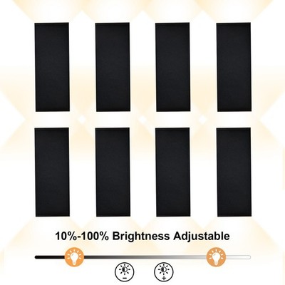 LETRY 8 Pack Black Rectangle LED Outdoor Wall Light Waterproof 10in Wall Sconce
