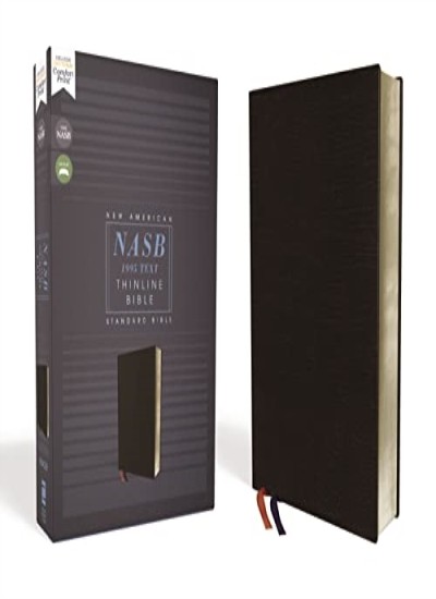 NASB, Thinline Bible, Bonded Leather, Black, Red Letter, 1995... - - Image 4