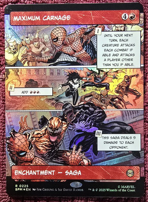 Borderless Maximum Carnage Foil #0225 Marvel's Spider-Man MTG 2025 MINT