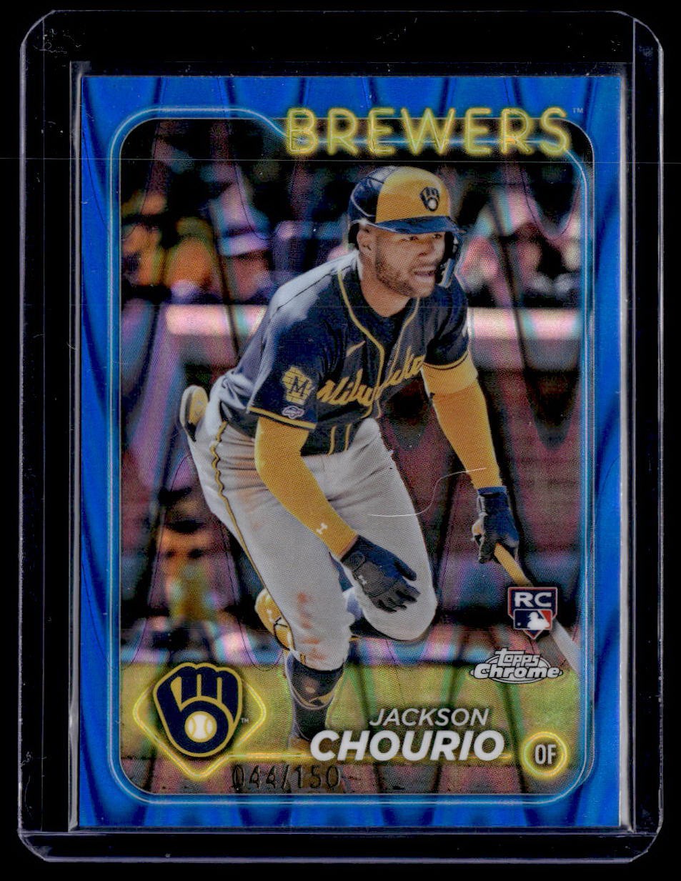 2024 Topps Chrome #161 Jackson Chourio Blue Raywave Refractors #/150