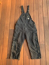 Carhartt Overalls Mens 44x30 Fits 38 40 x 27 R37-BLK Double Knee Black Duck Work