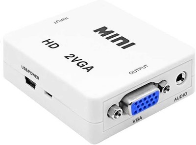HDTV auf VGA Adapter Digital zu Analog 1080p Converter Weiß fur PC Monitor 