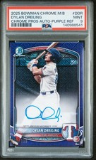 2025 BOWMAN CHROME MEGA BOX CHROME PROSPECTS AUTOS DYLAN DREILING 75/199 PSA 9