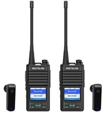 Retevis RB658 Bluetooth Walkie Talkie 2‑Pack  APP Control, VOX, 1800mAh, Headset