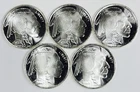 *LOT OF 5 1 OZ .999 SILVER BISON ROUNDS* NR #C1753