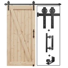 EaseLife 6.7FT Sliding Barn Door Hardware Track Kit & Handle,Big Industrial