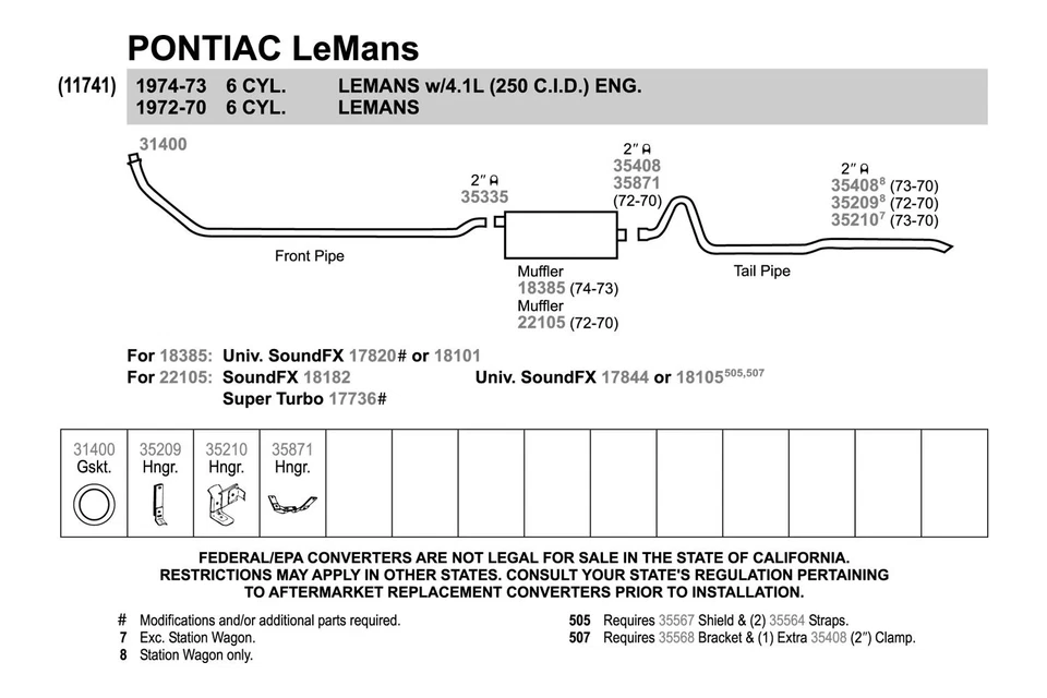 For Chevy Impala 70-72 Exhaust Muffler Quiet-Flow Stainless Steel Oval Foto 4 de 4