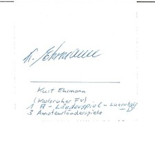 Kurt Ehrmann † 8x8 kart DfB Player 1952 /KSC z oryginalnym podpisem