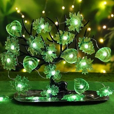 Enchanted Forest Fairy Lights - Leaf Vine Garland Indoor String Lights with USB 