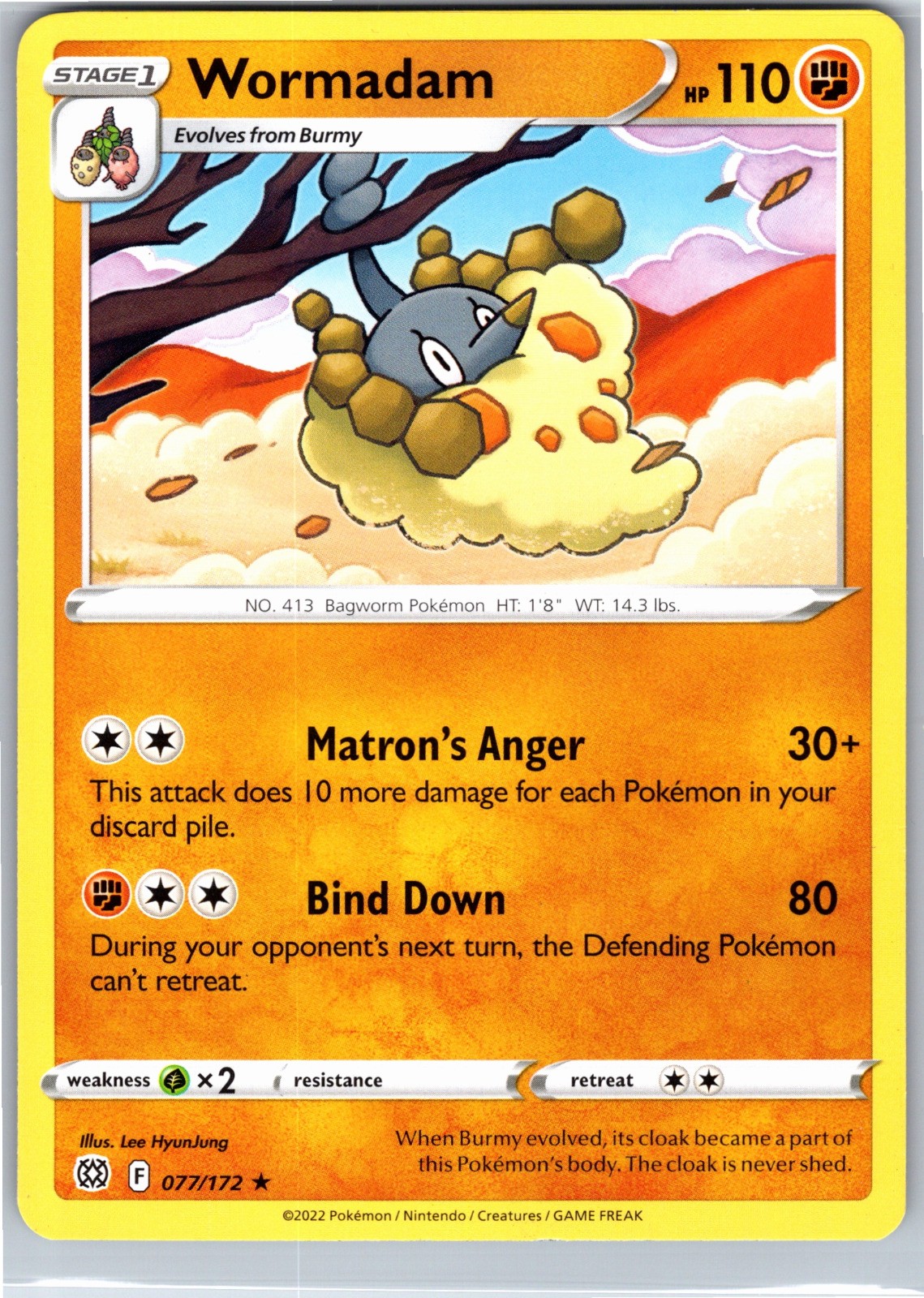 Wormadam (77) Rare SWSH09: Brilliant Stars 077/172 Pokemon Card LP