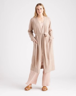 NWT Quince 100% Mongolian Cashmere Robe Women s Small Oatmeal $174 New Tags