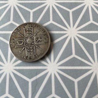 Moneda de florín de dos chelines moneda inglesa antigua buen estado Reino Unido británico 1917 2 bob bit