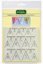 Katy Sue Silicone Mould             Bunting Numbers 1-10 - 2 Sizes