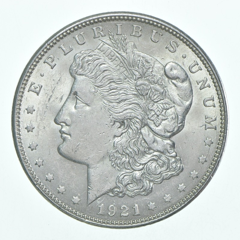 (1) AU 1921 (P) Morgan Silver Dollar Almost Uncirculated 90% *9178