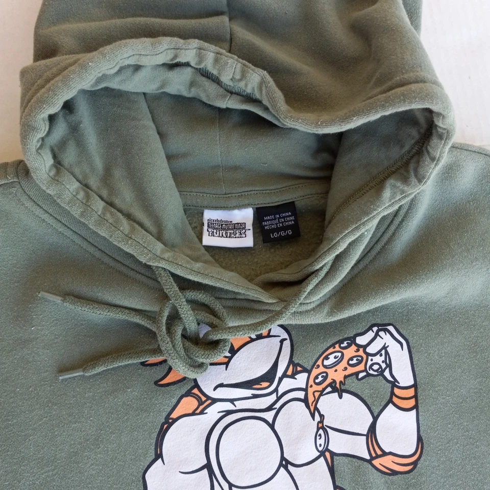 Sudadera con Capucha Pullover Verde Teenage Mutant Ninja Turtles "Michelangelo's Pizzeria" LG Foto 3 de 4