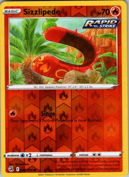 Pokemon SWSH08 Sizzlipede (47) 047/264 Narumi Sato NM Reverse Holo