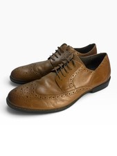 Stacy Adams Garrison Mens 12 M Cognac Leather Wingtip Oxford Brogue Dress Shoes