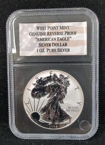 2013 W AMERICAN EAGLE SILVER REVERSE PROOF COIN .999 Fine Silver Unc 7266