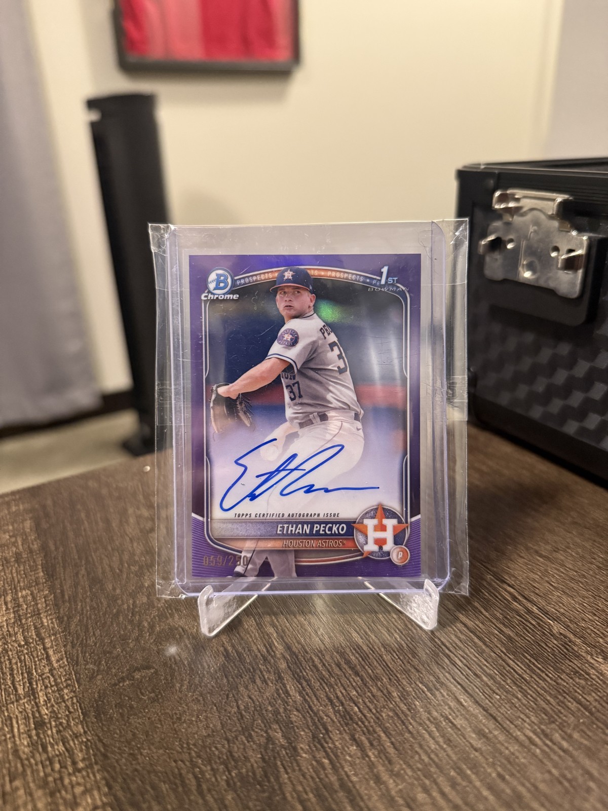 2025 Bowman Chrome - Prospect Ethan Pecko #CPA-EPE Purple Refractor Auto /250