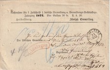 Nachv. K2 HEIDELBERG a. Vordruck - Nachnahme Brief DR 1872