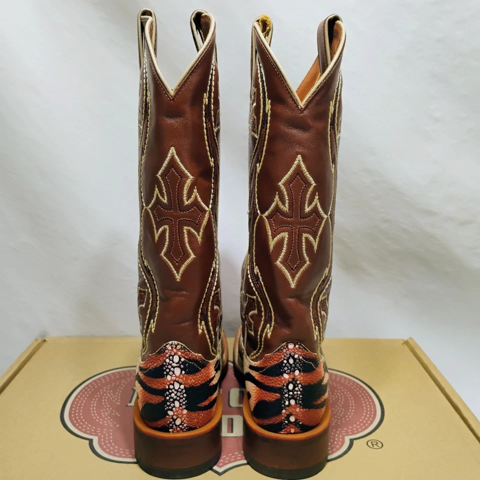 Botas de cuero vaquero occidentales con estampado animal NOCONA Tiger Ray para mujer 6,5 Foto 4 de 4