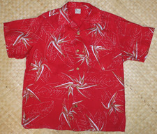 Vintage 1950's  Surf  n Sand  Hawaiian Aloha Shirt   a rare Shaheen shirt label