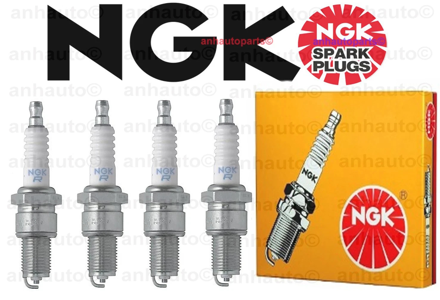 Set of 4 New NGK Copper Spark Plugs BPR5ES-11 Stk #7634