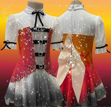 Ice skating dress Competition Figure Skating Twirling Costume white dyeing