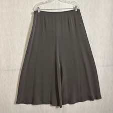 NWT 198 Eileen Fisher Women's Size Large Gray Georgette Crepe Midi Skirt
