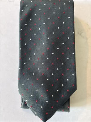 BOSS HUGO BOSS Green Polka Dot Men s 100% Silk Tie EUC Italy Christmas Holiday