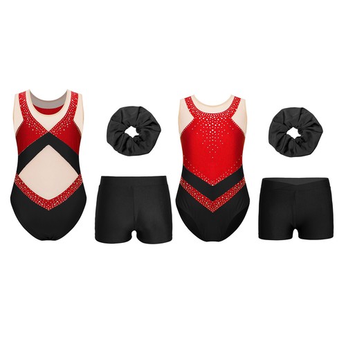 Kids Girls Bodysuit Yoga Rompers And Bottoms Class Unitard Recital Gymnastics - Picture 4 of 27