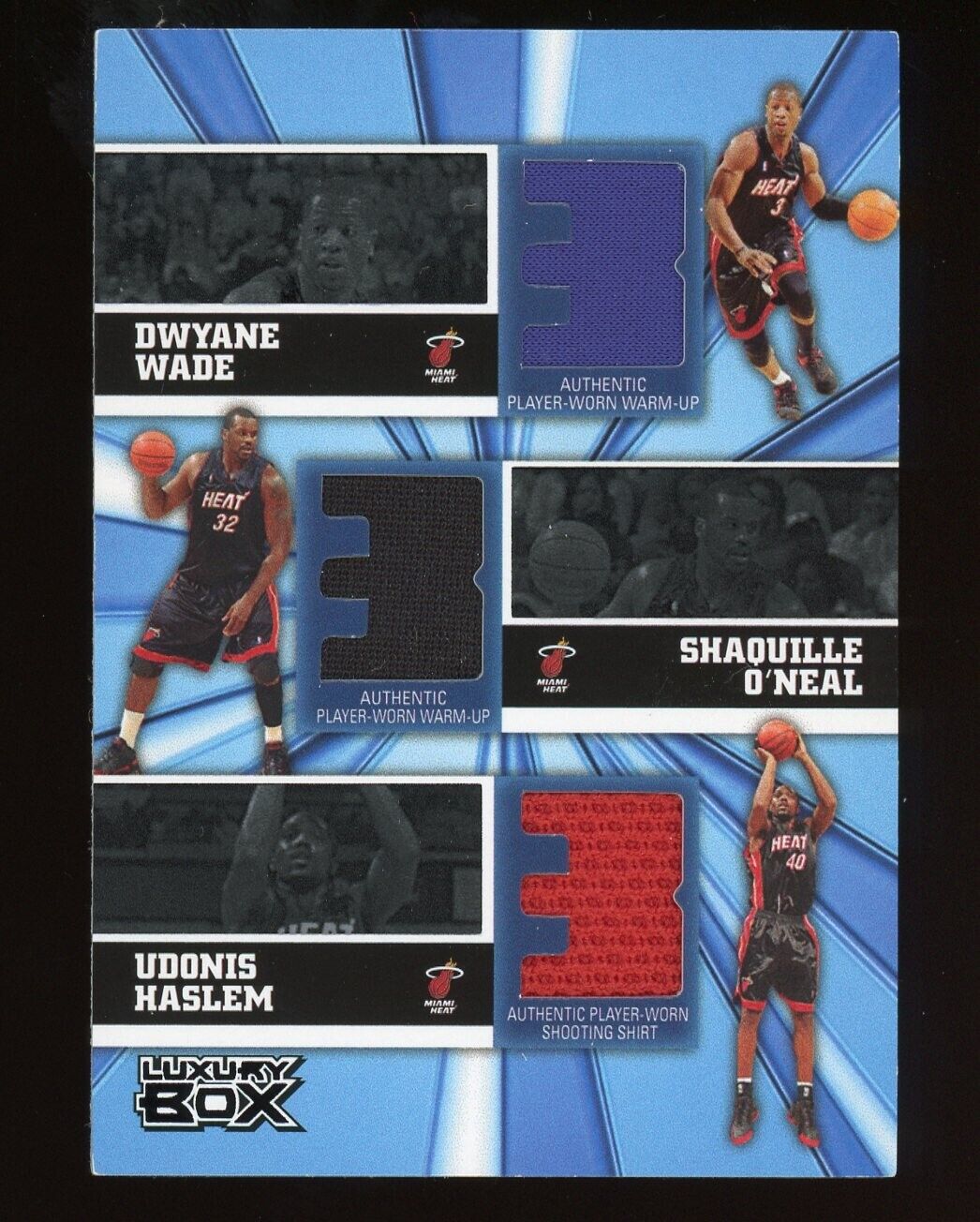 2006 Topps Luxury Box Dwyane Wade Shaquille O'Neal Udonis Haslem Jersey 1/25
