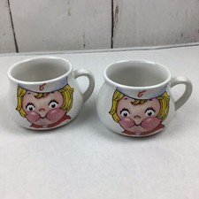 Vintage 1998 Big Head Cambell's Kids Soup Cups 2 Large Face Mug Lot Set