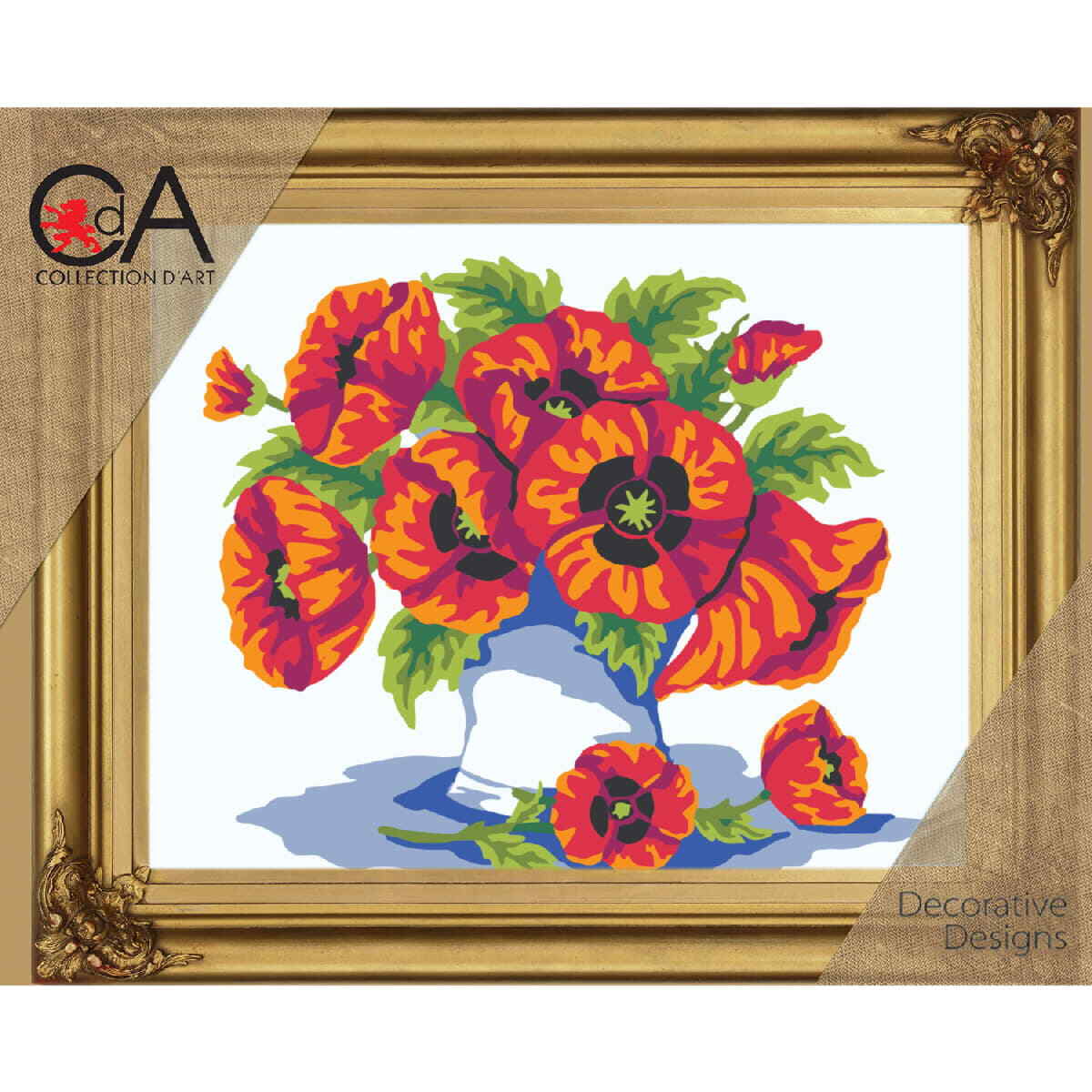 CDA stamped tapestry stitch kit ""Poppy"", 22x30cm