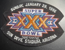 SUPER BOWL XXX IRON ON PATCH 4 1/8 X 3