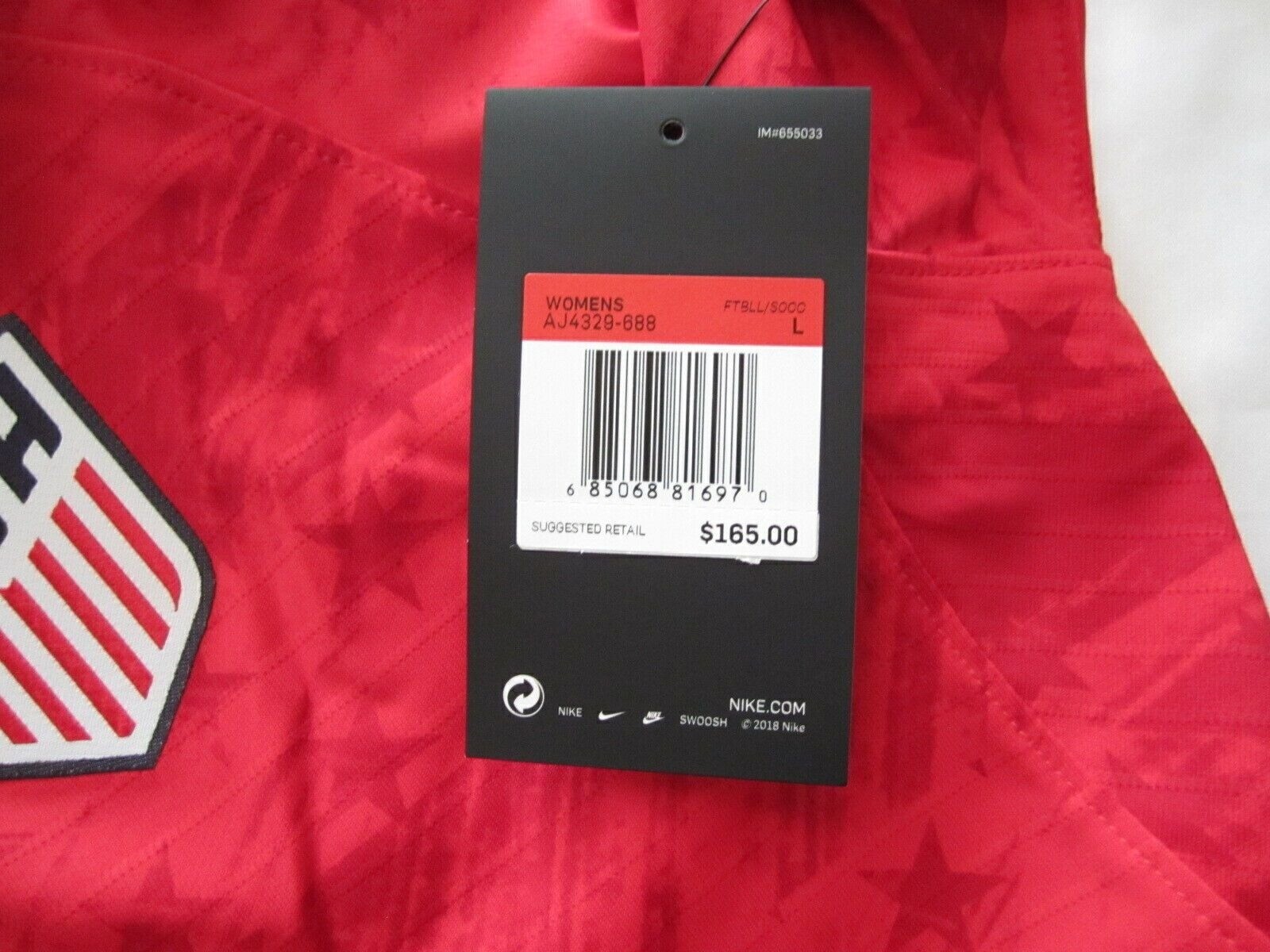 New W/ Tag Women's Nike Vaporknit Slim Fit Team USA Jersey Sz L (Retail $165) thumbnail 2