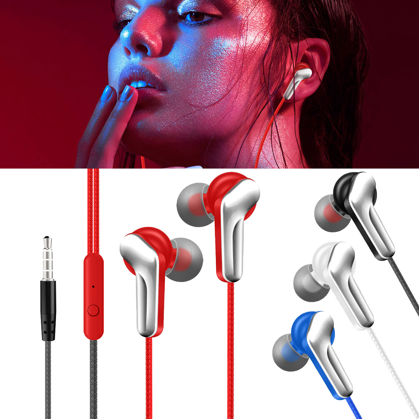 Run Headphones K2 Earphones In Ear Headphones With Microphone 3.5mm Wired-image